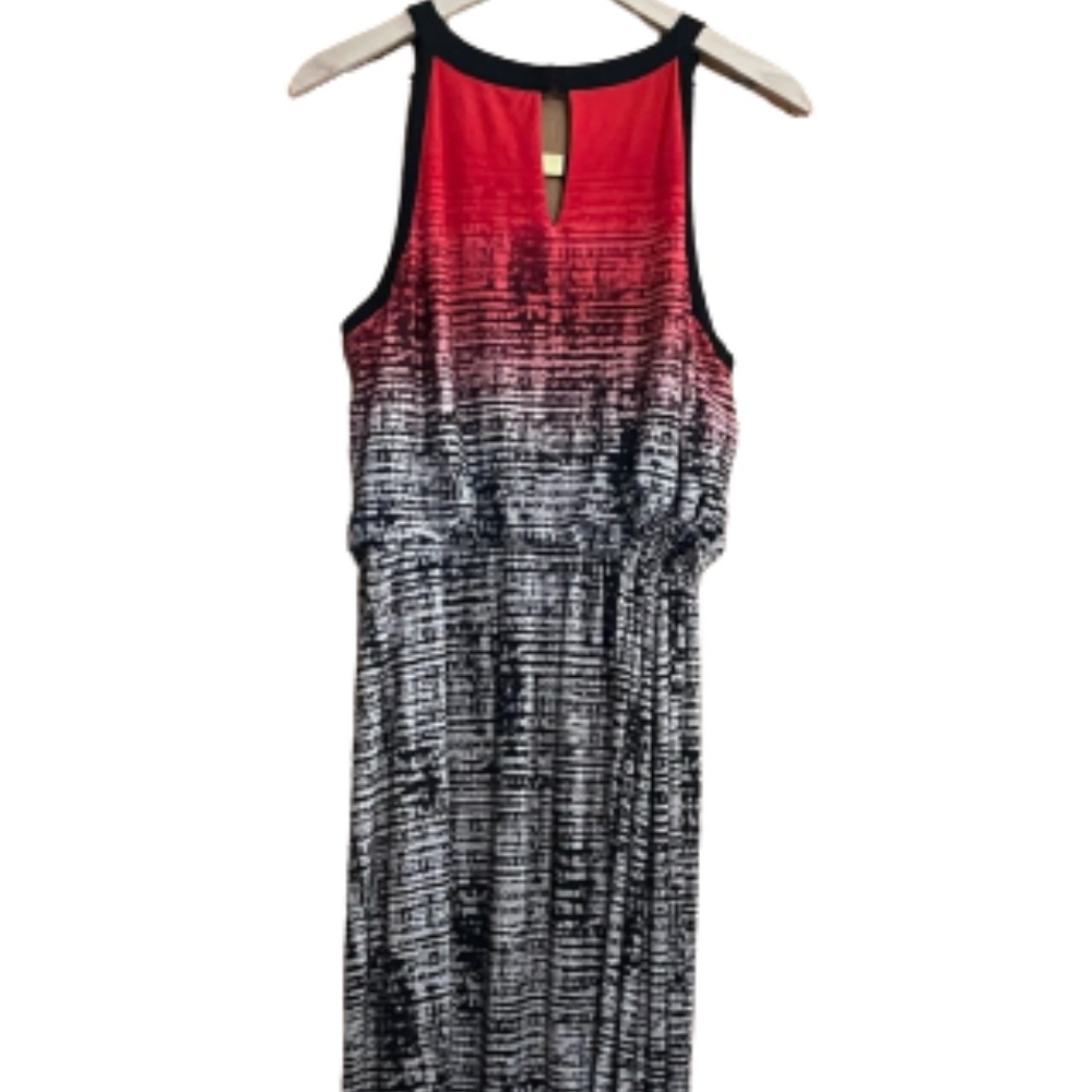 Calvin Klein EUC Ladies tank dress 1X black and red splatter in color.